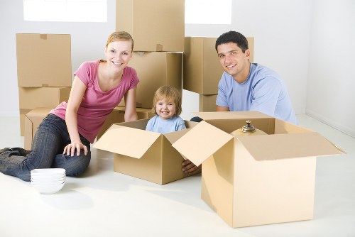 Staff and customers following safety practices in a self storage facility