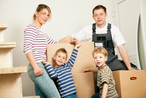 Packed boxes ready for a local flat move in Stockwell