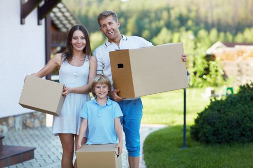 Boxes and household items prepared for local moving in Stockwell