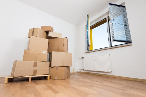 Stockwell office move preparation checklist and labelled boxes