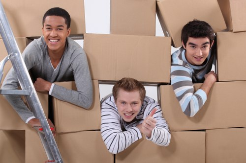 Furniture and household items prepared for storage in Stockwell